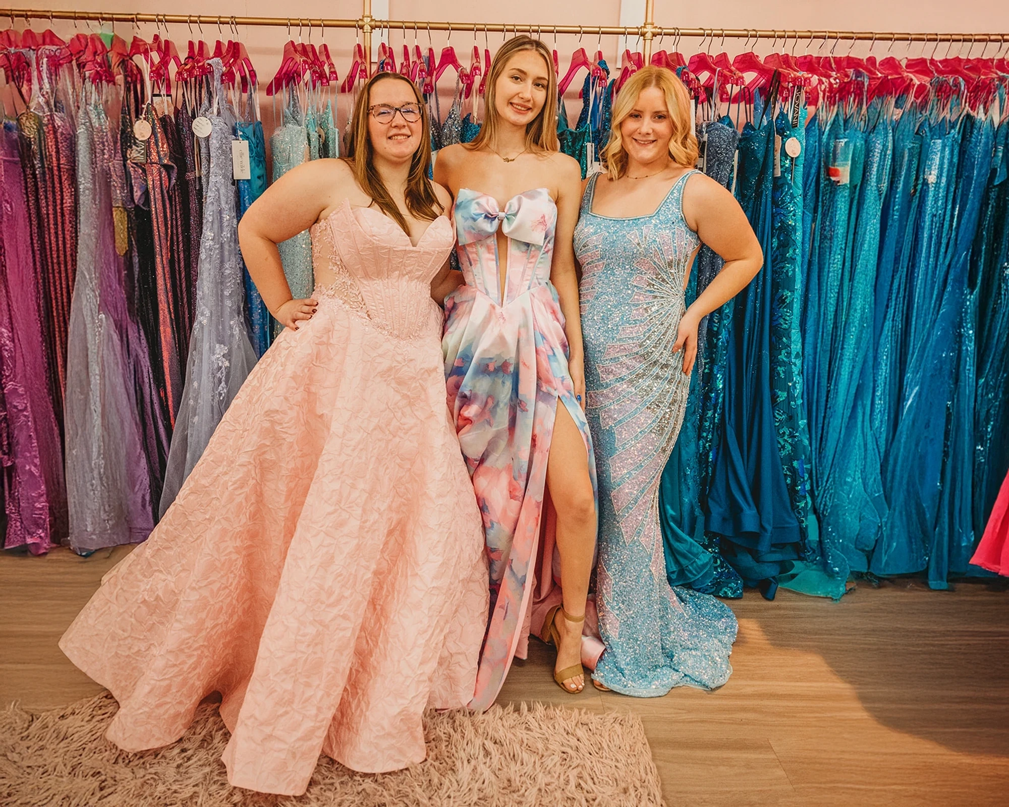 Model wearing a junior dress