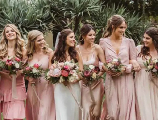 Bride and bridesmaids