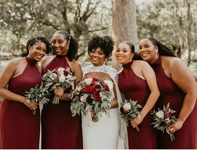 Bride and bridesmaids