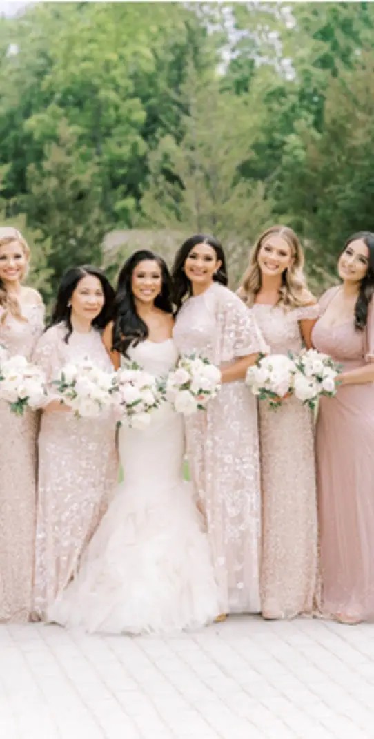 Bride and bridesmaids